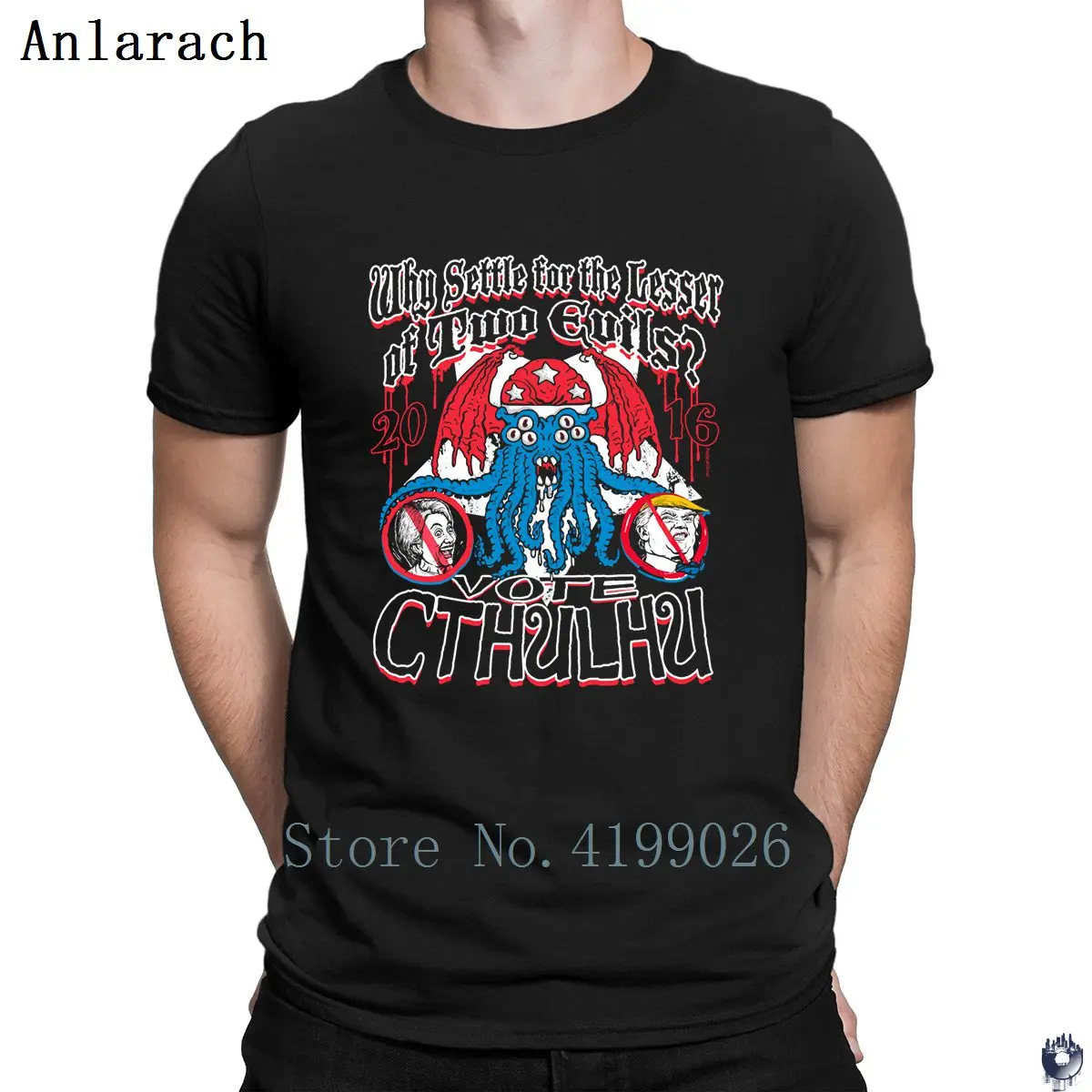 Футболка Vote Cthulhu the Greater Evil горячая Распродажа весенне осенняя Дизайнерская