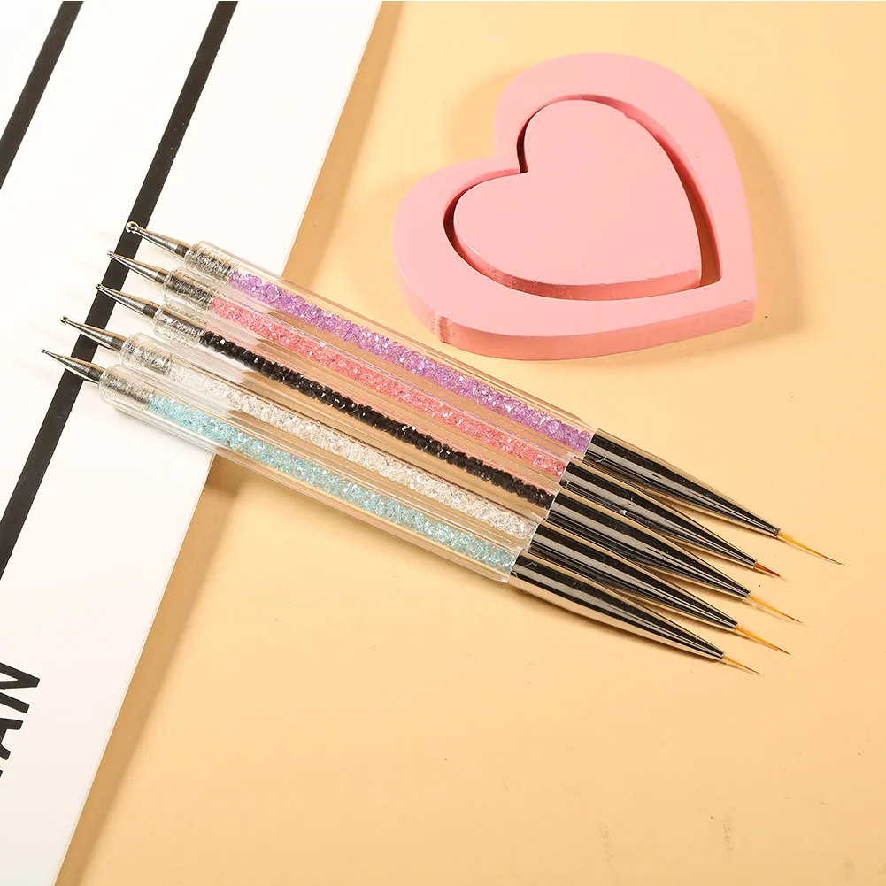 5Pcs/Set Pro Nail Art Drawing Dotting Pen The Double Heads Design Rhinestone Picker DIY Manicure New Tool Gel Painting | Красота и