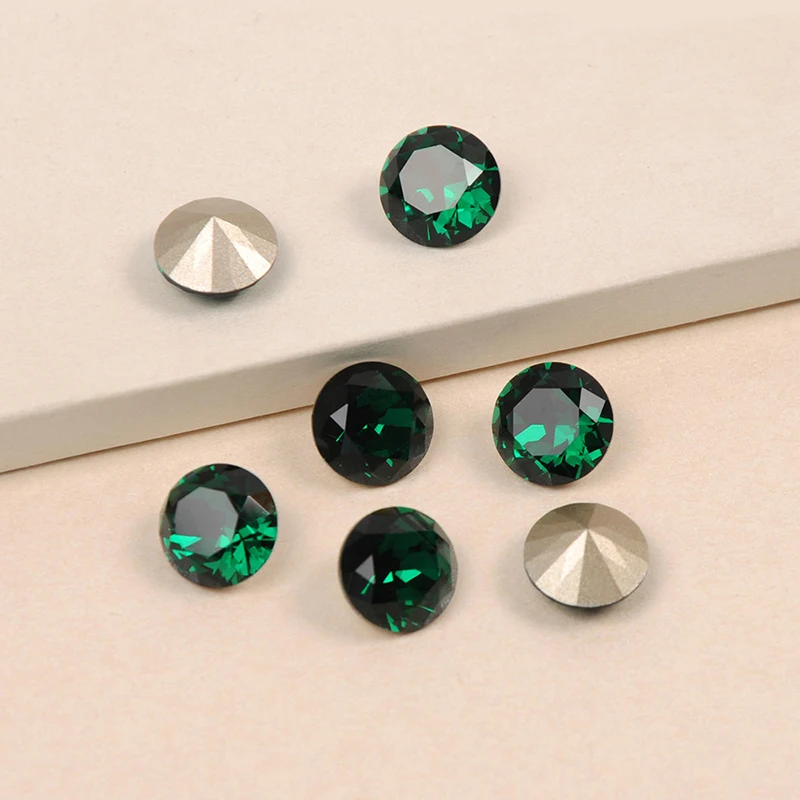YANRUO 1357 все размеры изумруд блестящий крой швейные Кристаллы с когтями K9 металлические точки стеклянные