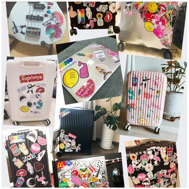 

50 Waterproof PVC Cat Series Graffiti Animal Cartoon Body Stickers Car Trunk Skateboard Guitar Computer Stickers