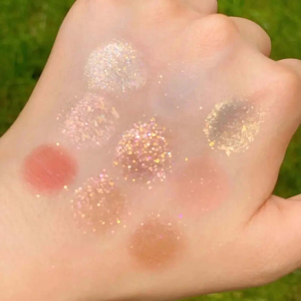 

New Transparent Nine-color Acrylic Eyeshadow Palette Pearly Matte Earth Color Nine Square Grid Eyeshadow