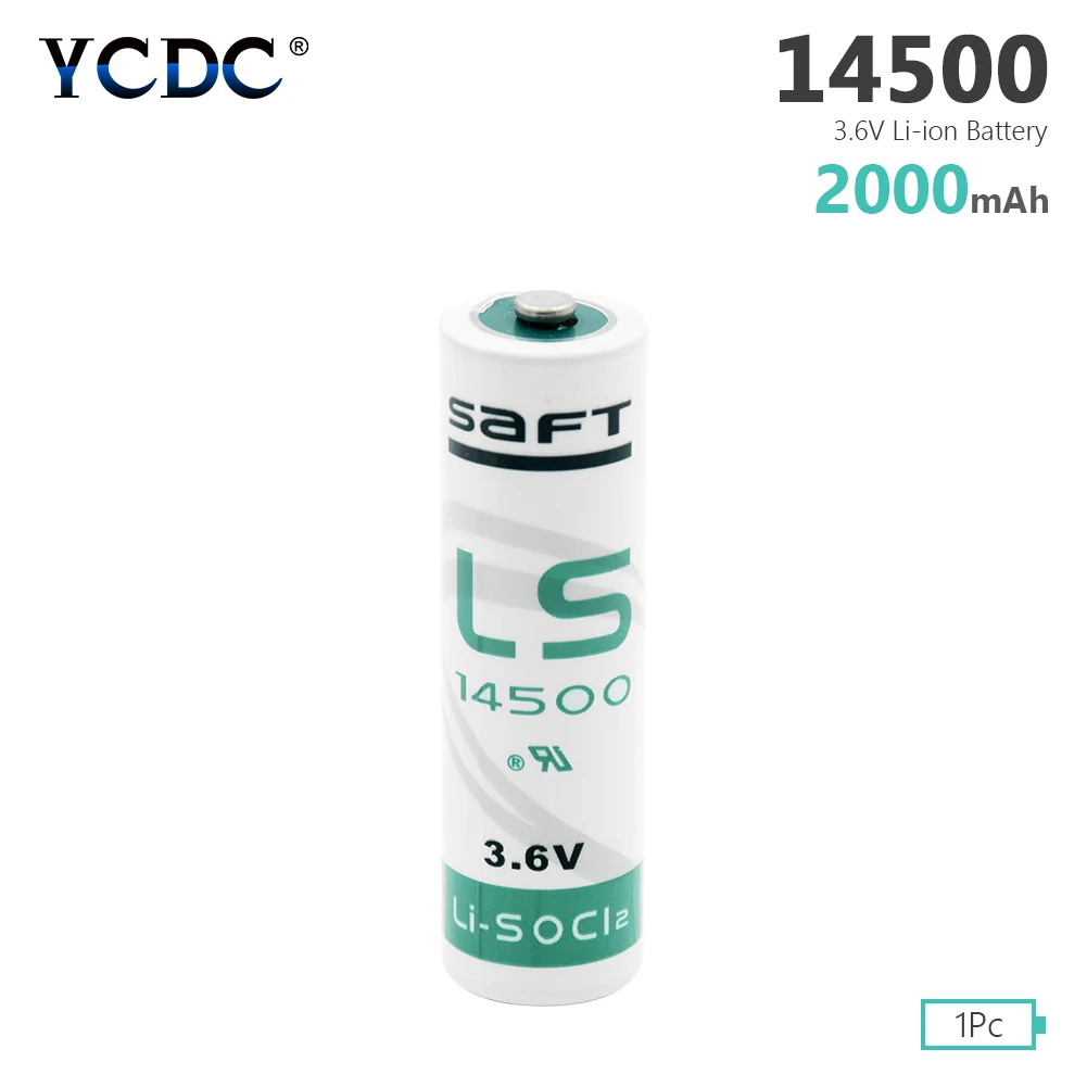 14500 Li Ion 100% оригинал 2000mAh SOCl2 aa литиевая батарея 3 6 V светодиодный фонарик ER14505 для PLC