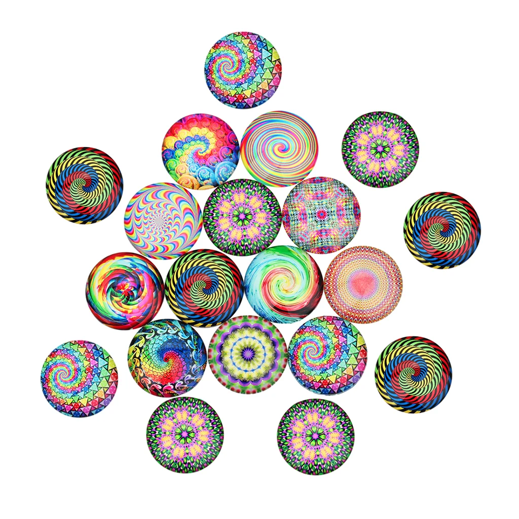 

20pcs Flatback Cabochon Glass Flower Shape Dome Stickers Pearl Magnet