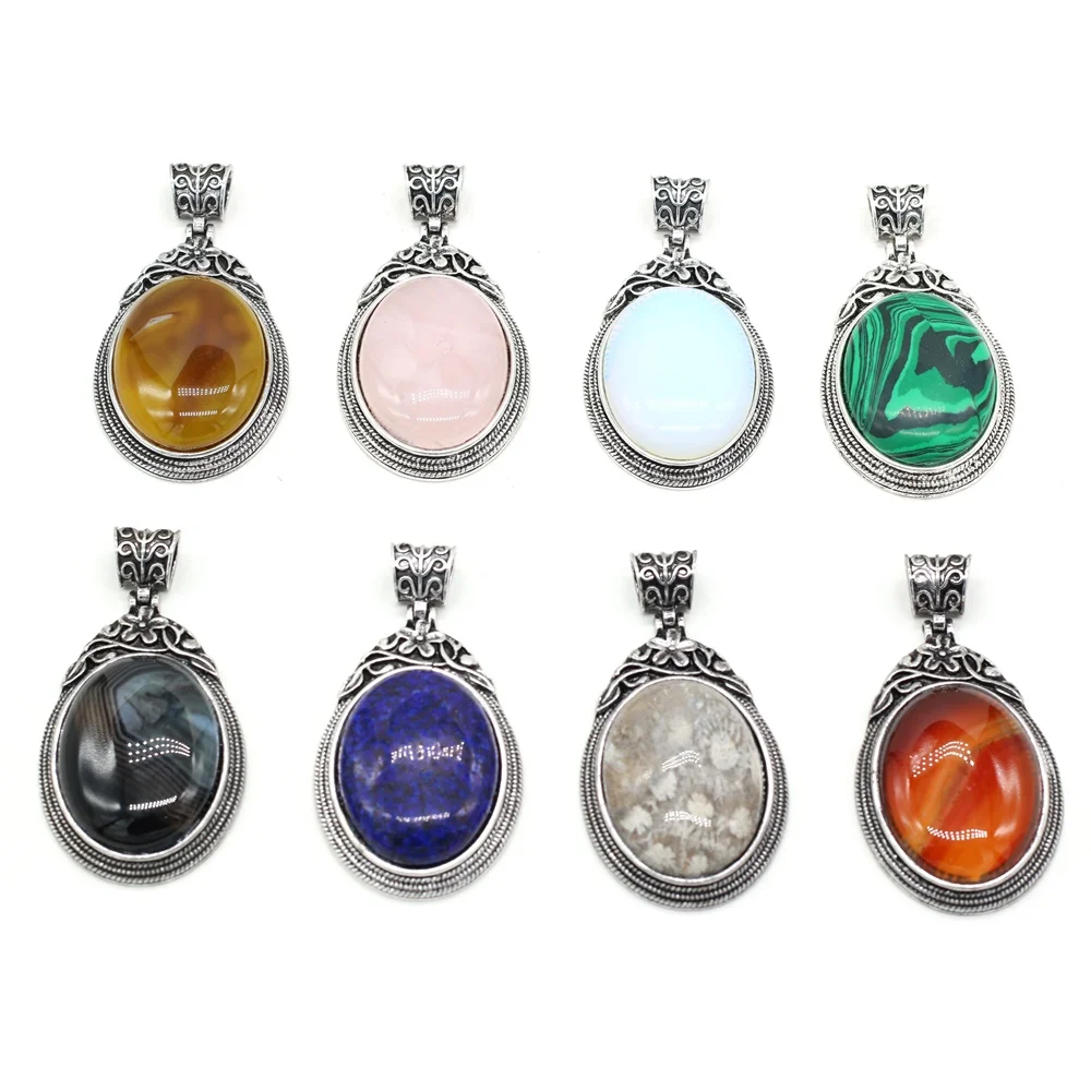 Каменные подвески винтажное ожерелье из сплава подвесной рейки тигровый глаз