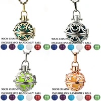 mexico chime smiley face aroma vintage locket necklace music ball pregnancy necklace essential oil box pregnant fashion jewelry