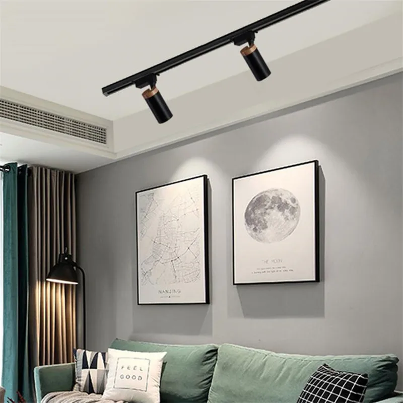 Скандинавский деревянный COB светодиодный Трековый светильник Точечный для дома