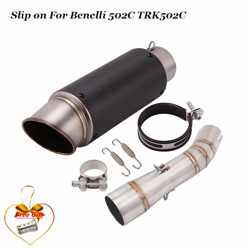 

For Benelli 502C TRK502C Leoncino250 Motorcycle Exhaust System Escape Modified Slip On Link Pipe Carbon Fiber Muffler DB Killer