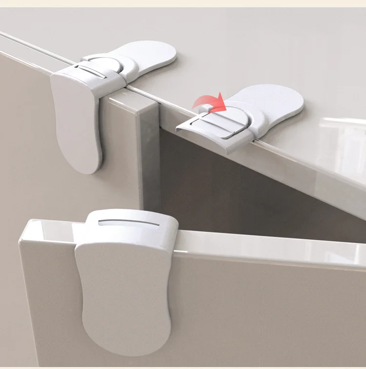 Cerradura de armario para ni&ntilde;os, productos de seguridad, protecci&oacute;n, cajones de puerta, cierres funcionales convenientes, 4 unids/lote-0