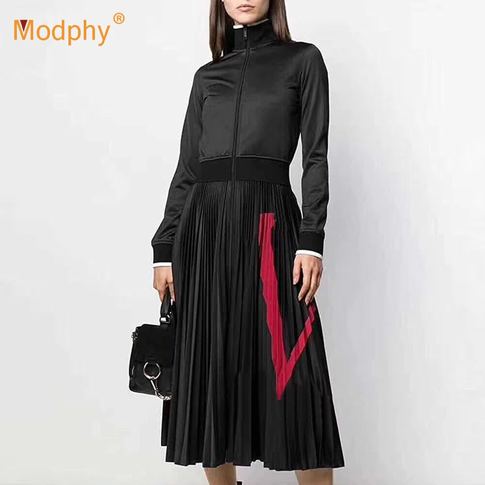 Модные футболки с буквами и плиссированное женское платье сексуальное длинными