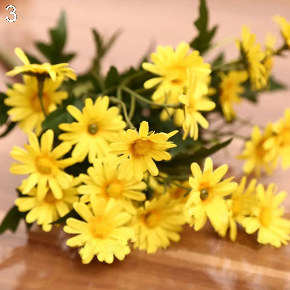 

HOT SALES!!! 1 Bouquet 9 Heads Artificial Daisyed Flower Plant Outdoor Indoor Wedding Decor