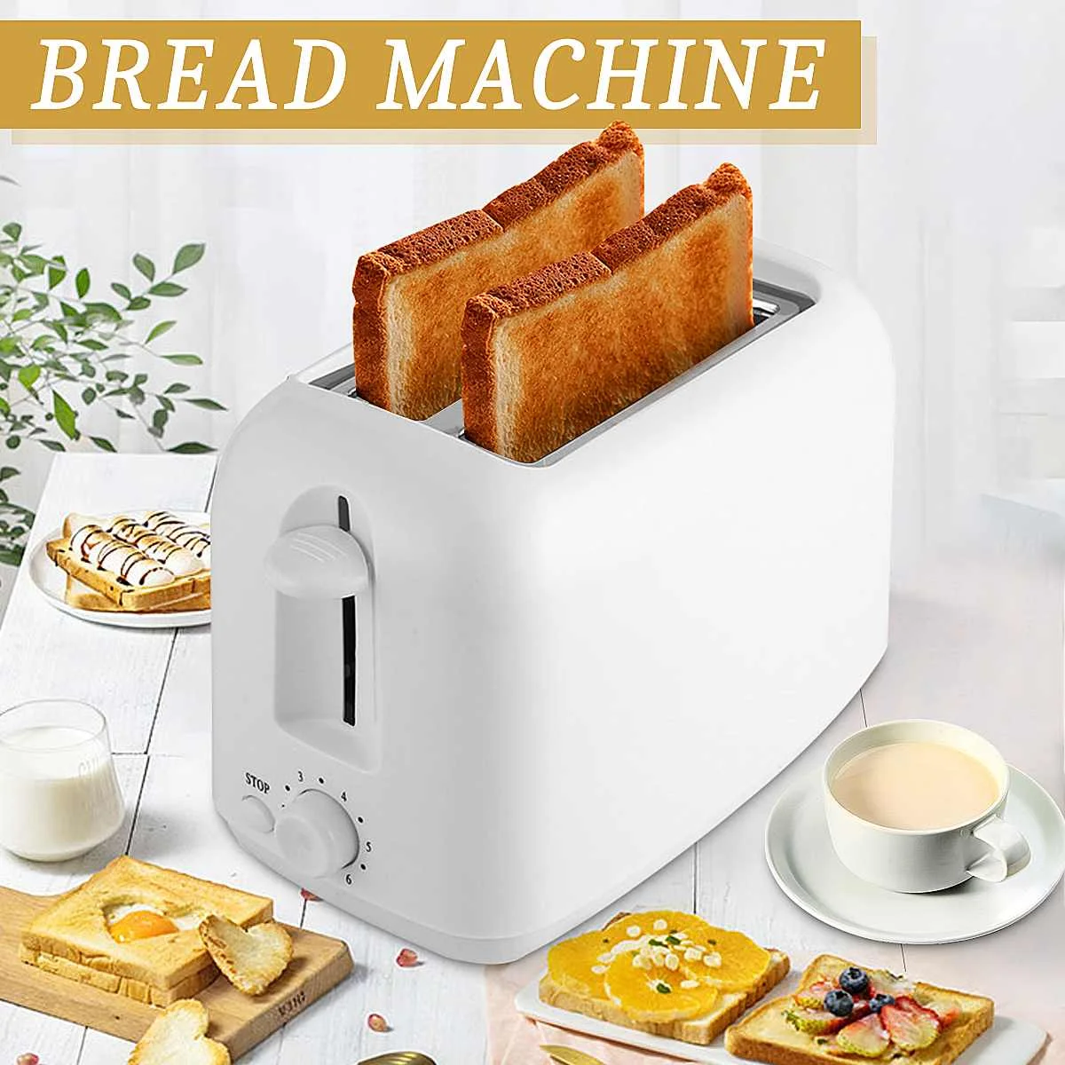 220V 800W пекущая хлеб машина нержавеющая сталь электрический тостер бытовой