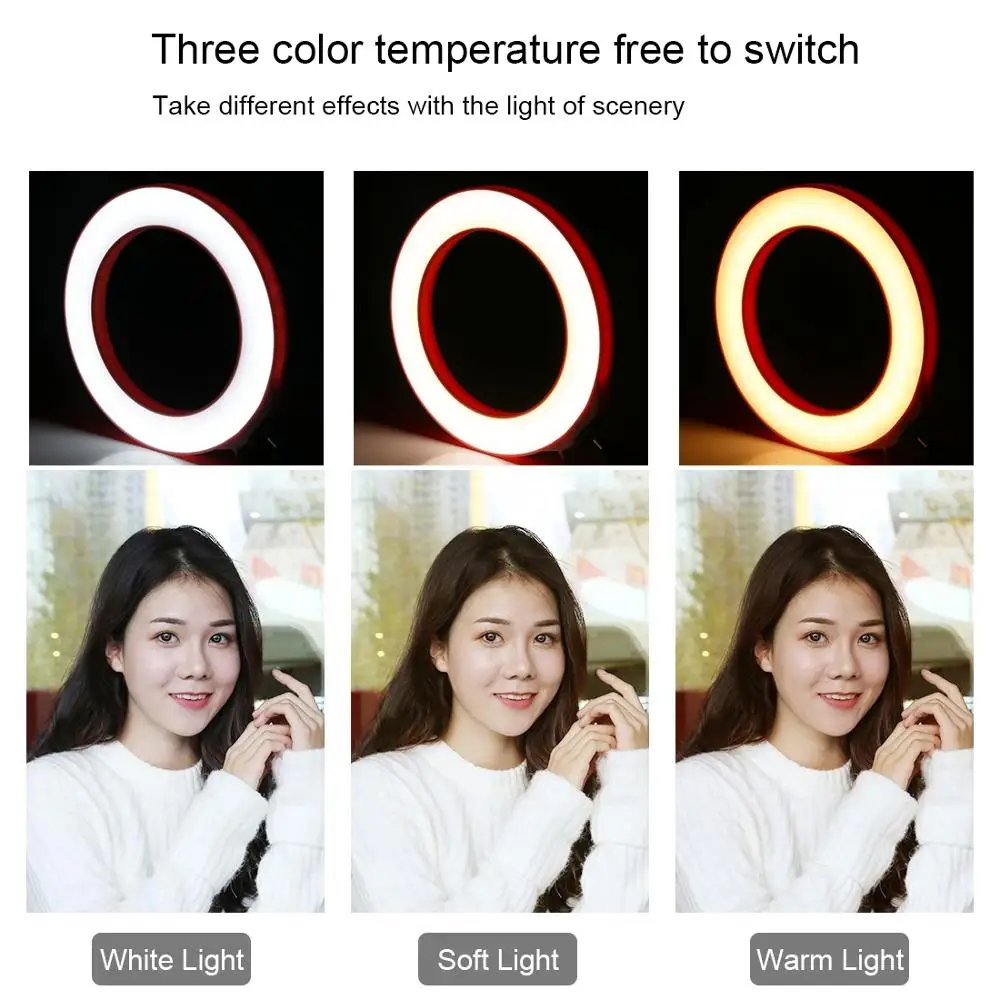 PULUZ 4.7/6.2/10.2 inch Dimmable SMD LED Selfie Ring Light Photography Blogger Vlogging Youtube Video Light&ampCold Shoe Ball Head |