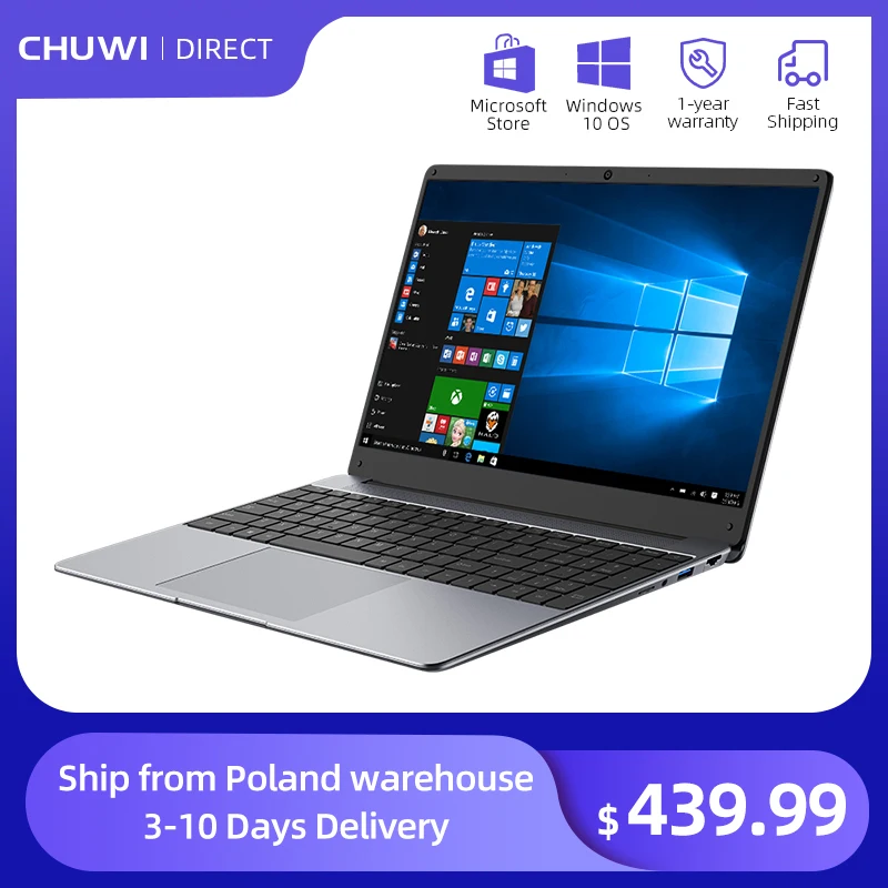 Ноутбук CHUWI HeroBook Plus 15 6 дюйма 1920*1080 Intel Celeron J4125 четырехъядерный процессор LPDDR4X 12 Гб