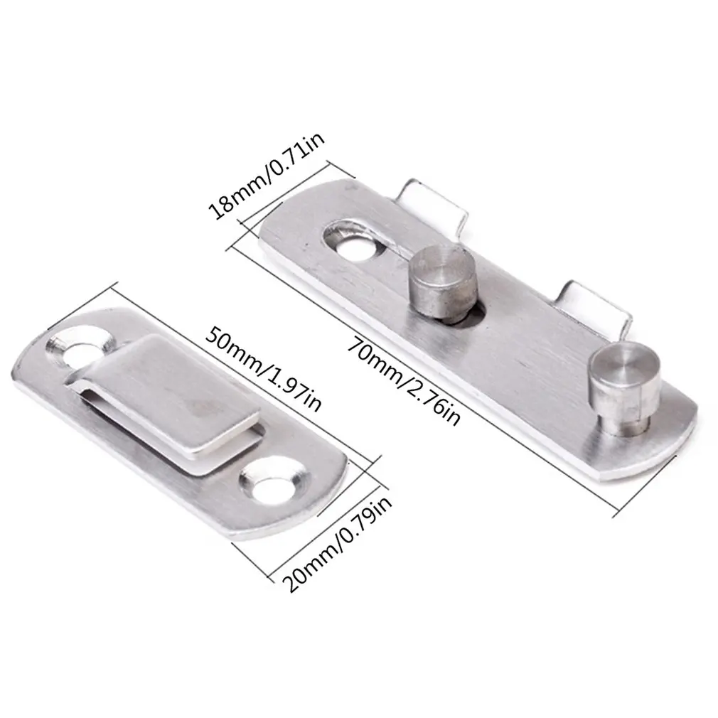 

New Stainless Steel Hasp Latch Lock Sliding Door For Window Cabinet Fitting Mounted Door Buckle Security Sliding Door Latch