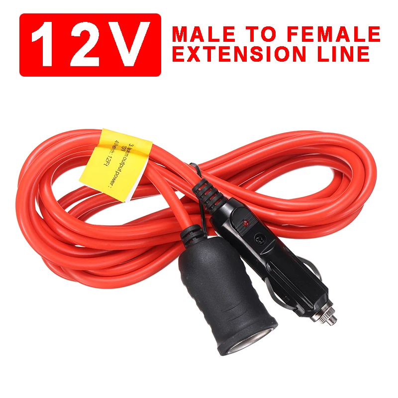 Car 8A Male to Female Plug Cigarette Lighter Adapter Power Supply Cord Apply to Cigarette Lighter Socket 12V