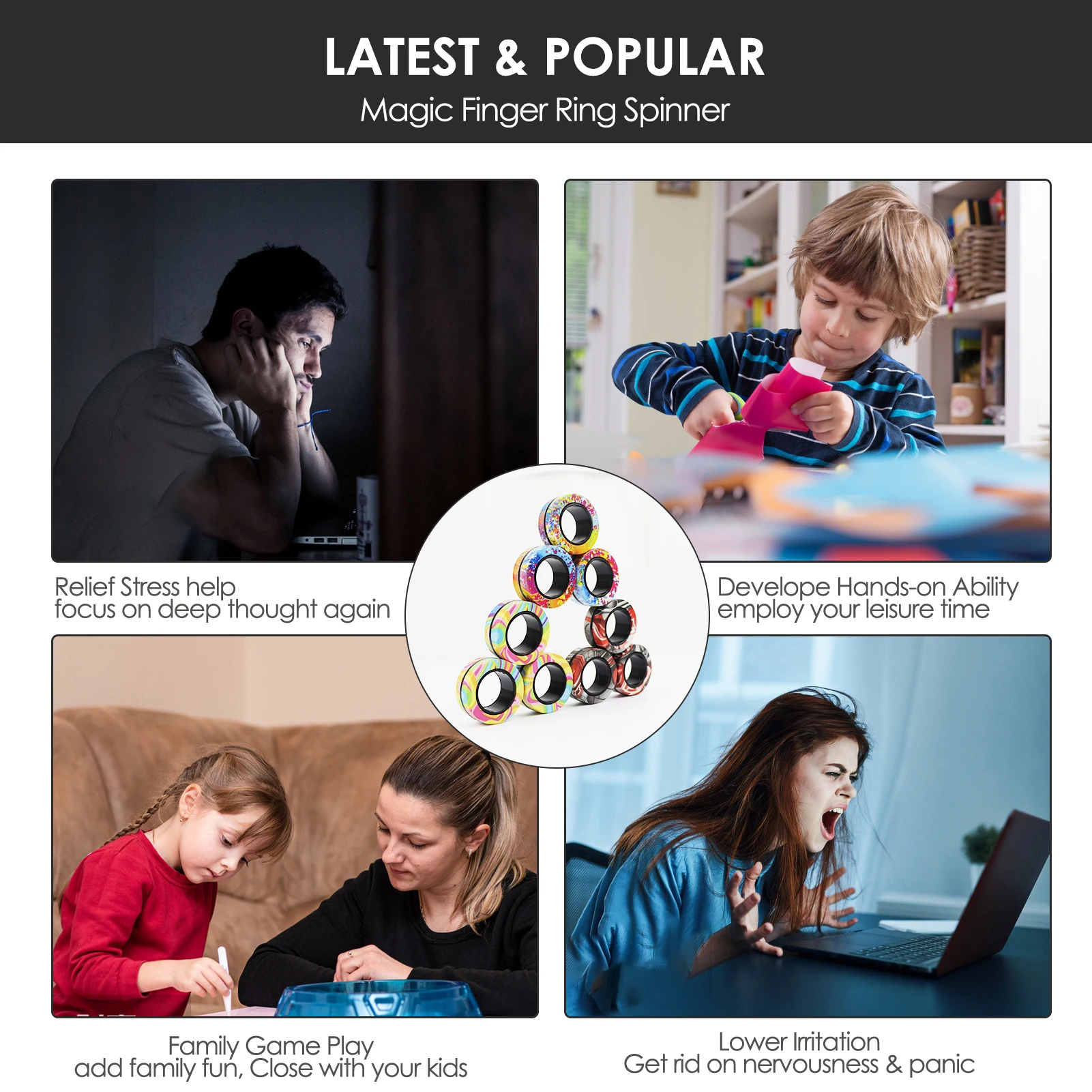 3 шт. магнитные игрушки-Спиннер для снятия стресса |