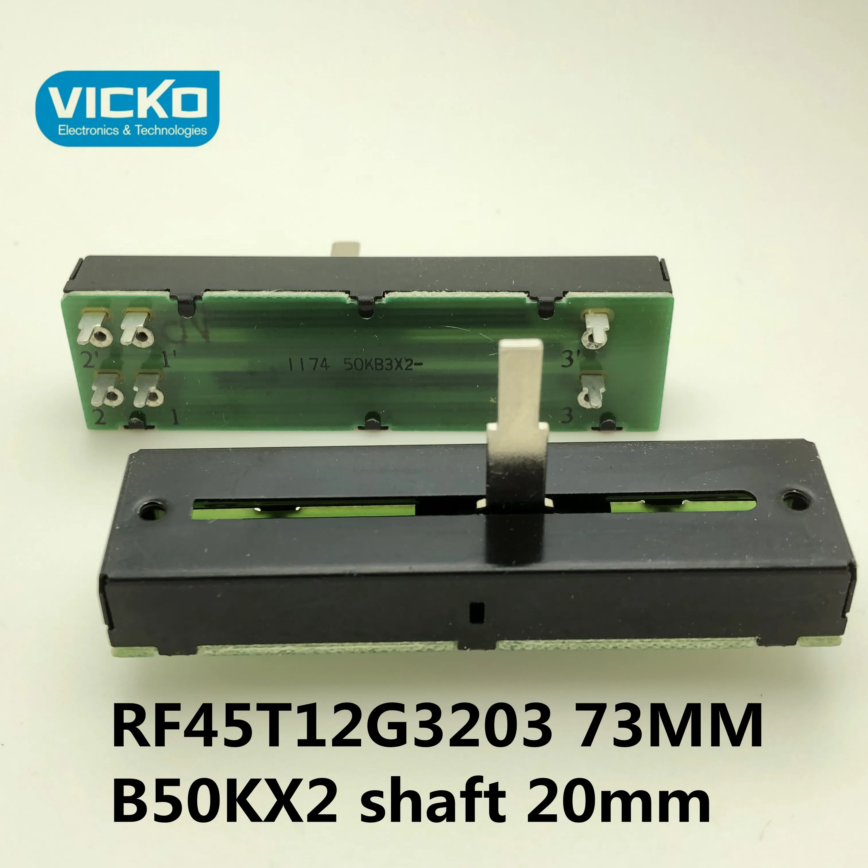 [VK] FD RF45T12G3203 73 мм 50KBX2 прямой скользящий рельсовый миксер потенциометр B50K * 2