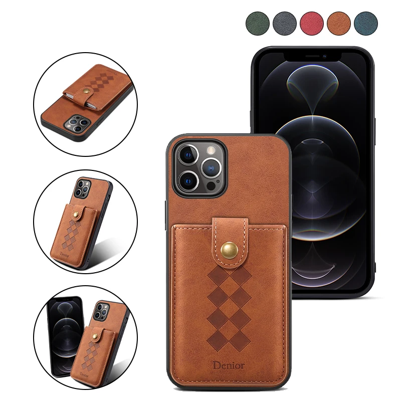 

Solid Color Wallet Cover Multifunction Phone Case For iPhone 13 Mini Pro Max Ultra Thin Card Slot Cases Shockproof Leather Coque