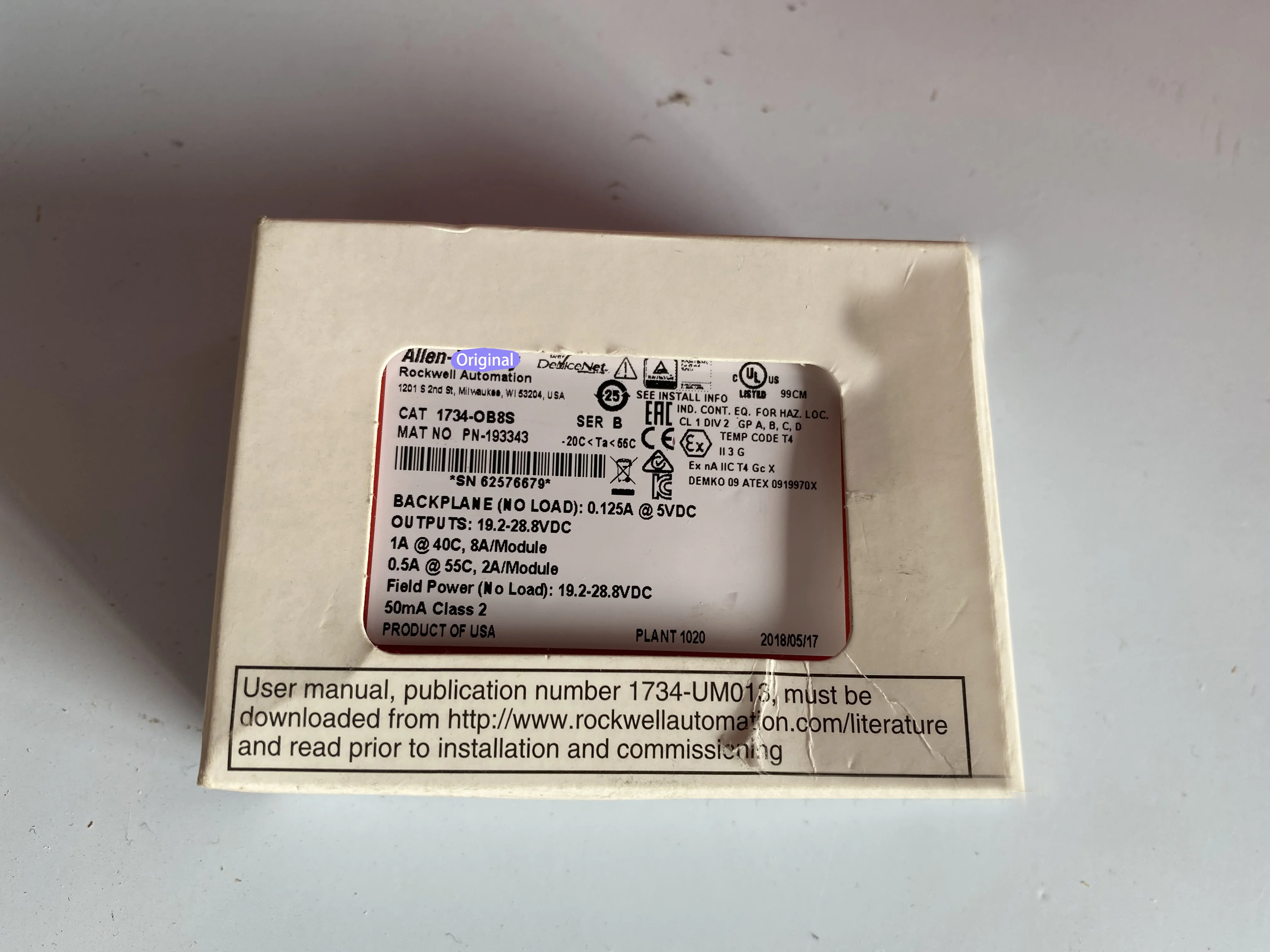 

Совершенно новый оригинальный упаковочный продукт, гарантия 1 год, 1734 OB8S