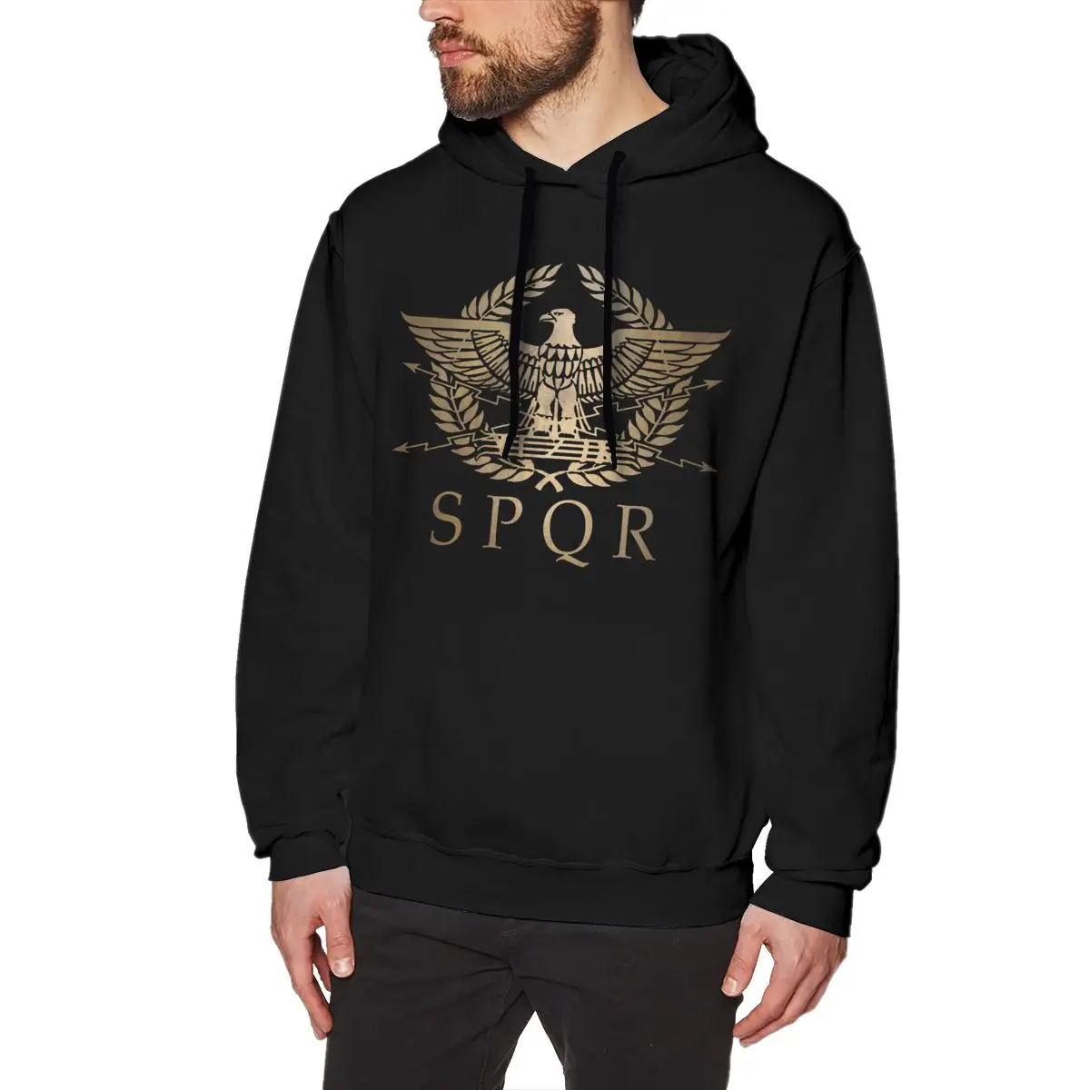 black Spqr Римский Империя Стандартная плата толстовки MenMan мягкая толстовка круглый воротник - Цвет: black