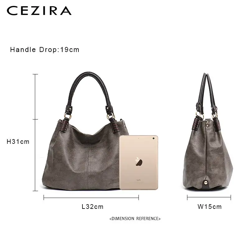 CEZIRA повседневные Большие женские сумки на плечо из искусственной кожи