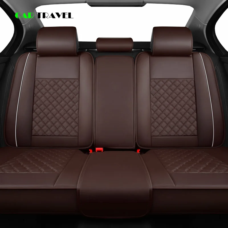 (Спереди и сзади) Роскошный кожаный чехол на автомобильное сиденье 4 сезона для