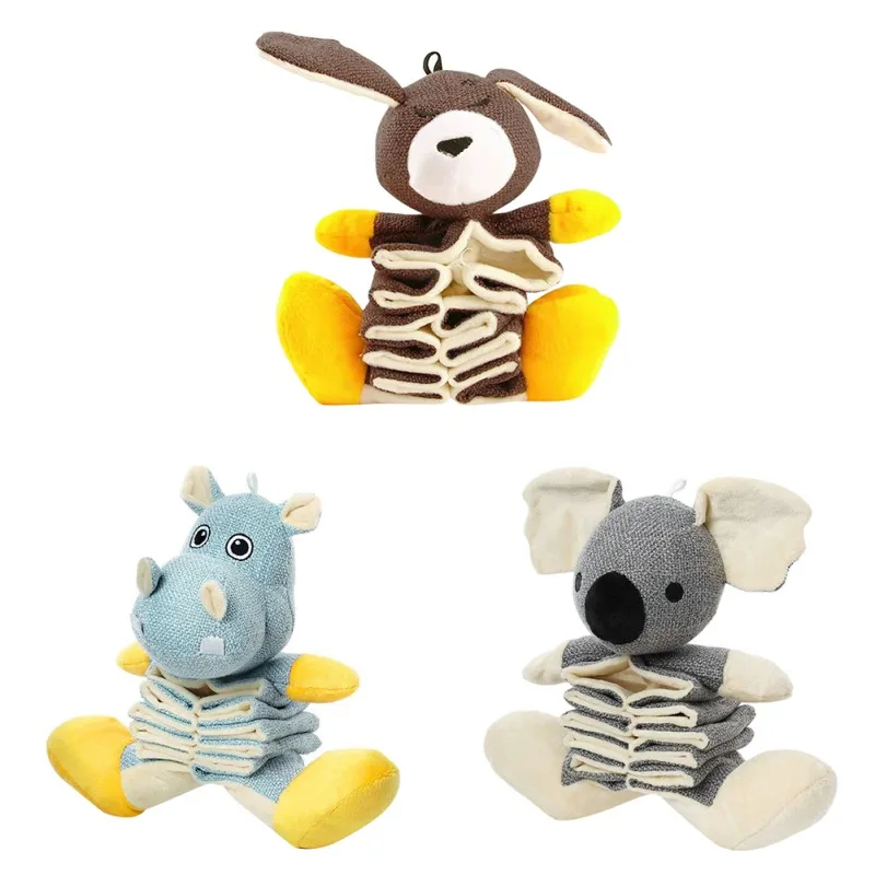 

Dog Squeaky Toys Animal Shaped Plush Leaking Food Toy Interactive Playthings Sounder Bite Resistant Chew Molar Toy Pet Supplies