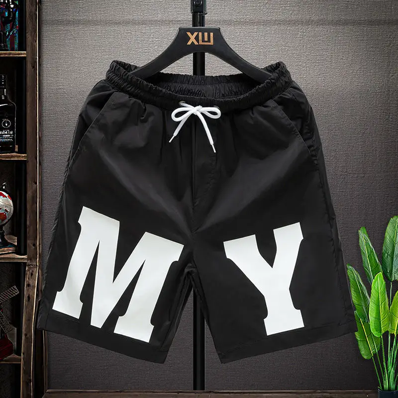 2021 Summer Men's New Shorts Quick Drying Personality Trend Harbor Style Beach Pants Casual Loose Capris