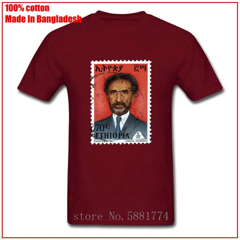 2020 модная мужская футболка Haile Selassie King of Kings Jah Rastafari хлопковая с коротким рукавом