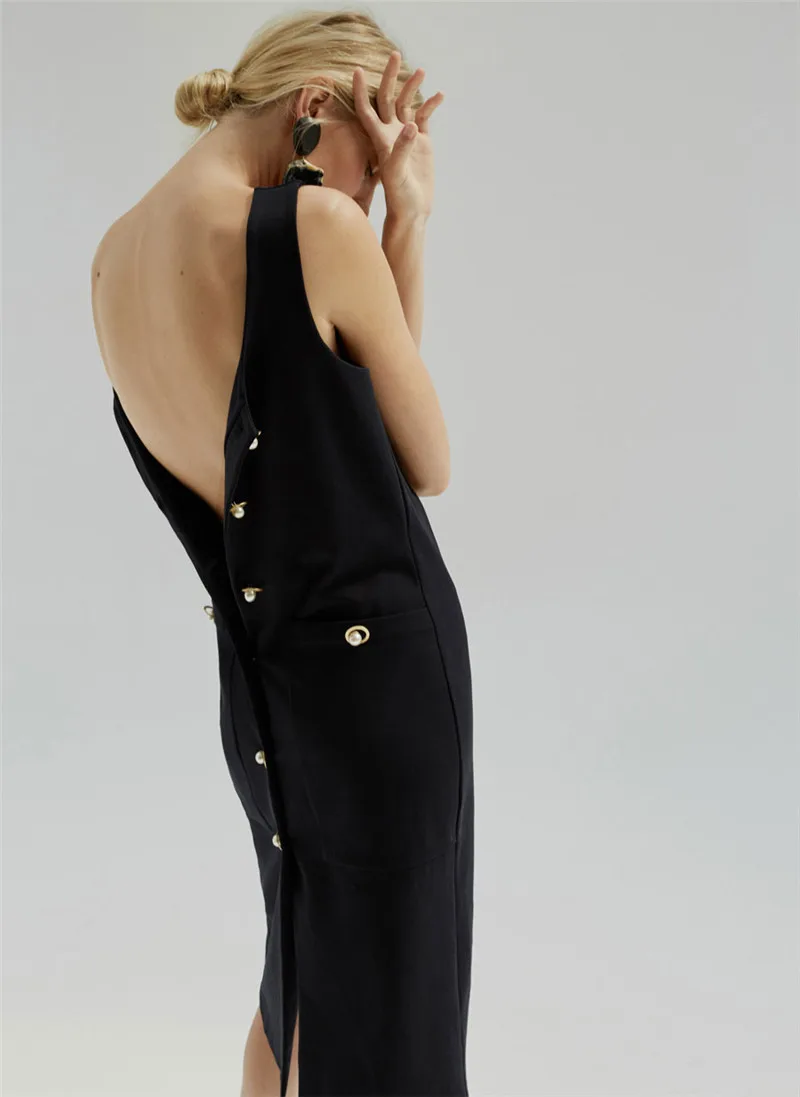 

Банкетный раунд шеи текстура двойные карманы Малый Платье черного цвета с ремешком тонкие облегающие платья с обеих сторон