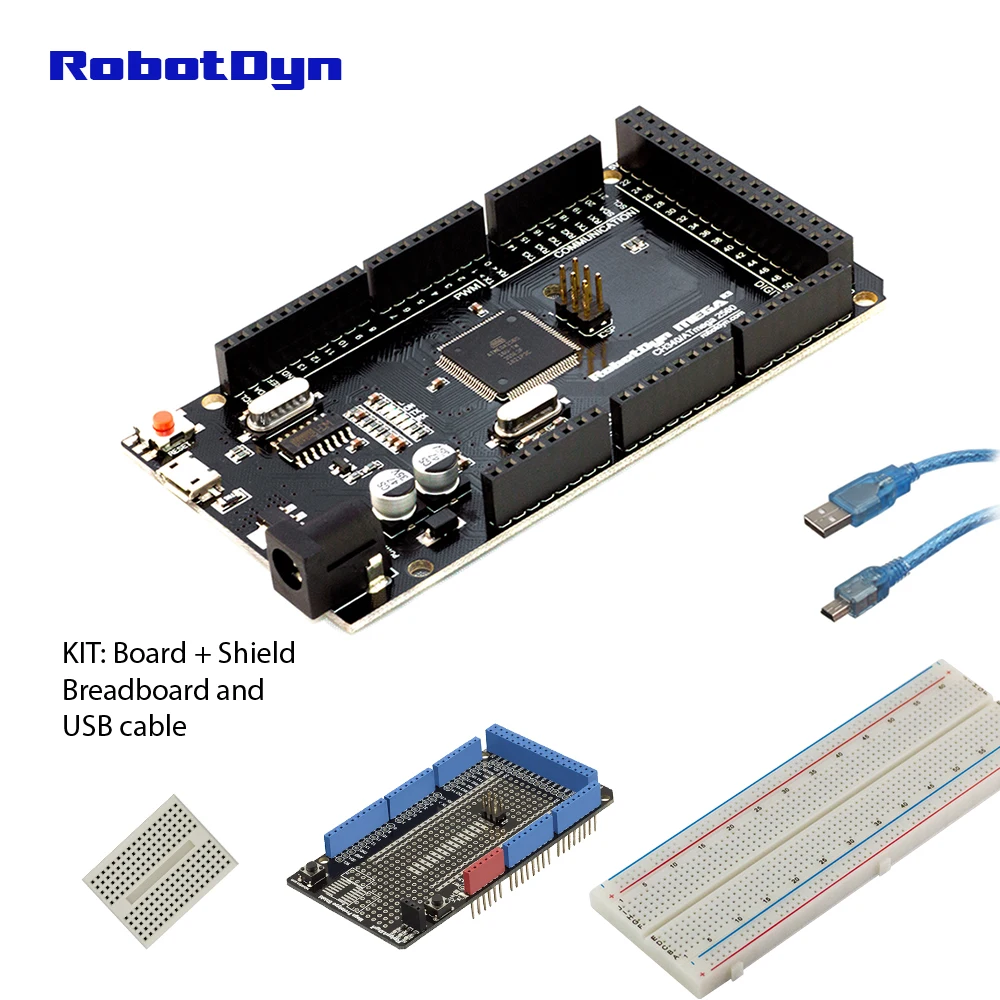 RobotDyn Мега 2560 R3 CH340G-ATmega2560-16AU, MicroUSB. Совместим с Arduino Mega 2560. С Загрузчиком - Цвет: KIT 2
