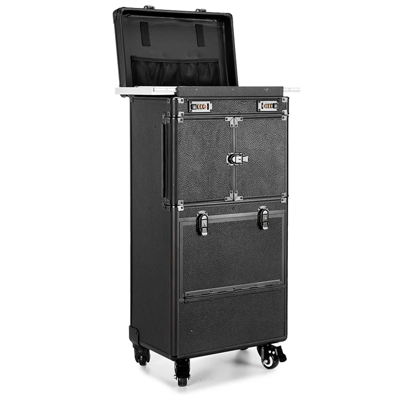 Large capacity Luggage for makeup Women Dresser Suitcase artist's Cosmetic Bag Make-up Case Aluminum frame toiletries box | Багаж и