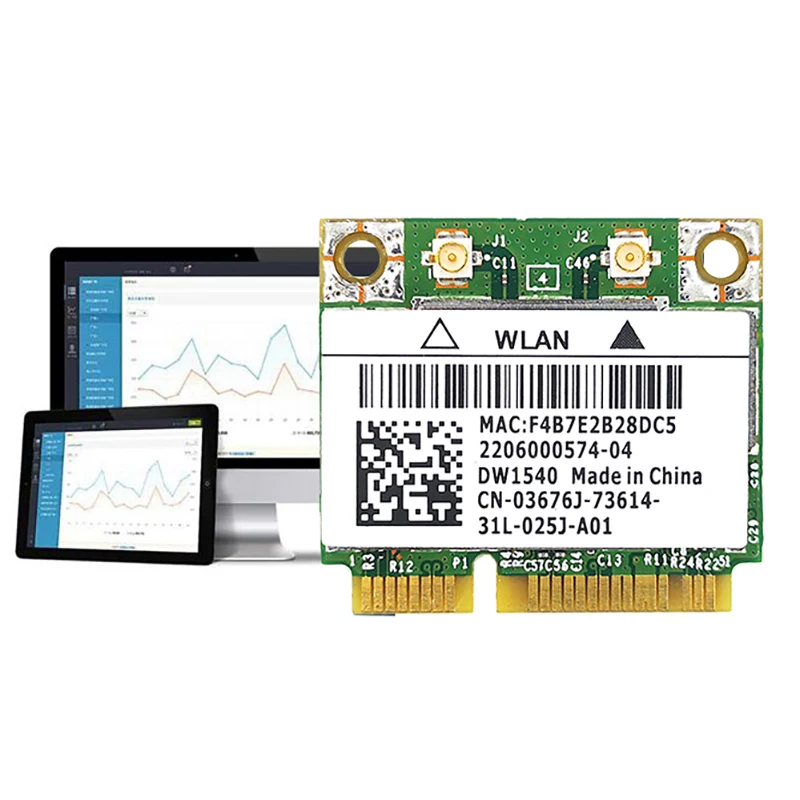 Фото Для Broadcom BCM943228 DW1540 2 4G/5G двухчастотный мини PCIE 300 Мбит/с 802.11A/B/G/N встроенный Для Broadcom BCM943228 DW1540 2 4G/5G двухчастотный мини PCIE 300 Мбит/с 802.11A/B/G/N встроенный