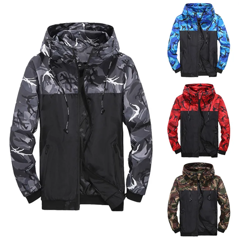 

FOJAGANTO Men Jacket Zipper New Brand Casual Camouflage Hooded Jacket Fashion Men's Outwear Slim Fit High Quality Jacket Male