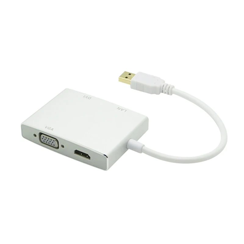 4 в 1 USB 3 0 к HDMI совместимым & VGA DVI RJ45 10/100 гигабитный Ethernet Lan адаптер кабель для