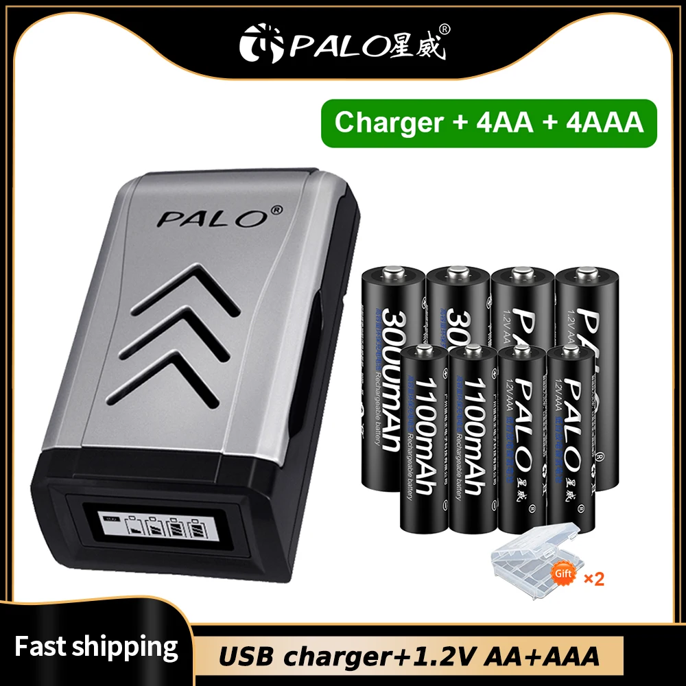 Аккумуляторная батарея PALO AA AAA 1 2 в NIMH для часов мышей компьютеров микрофона