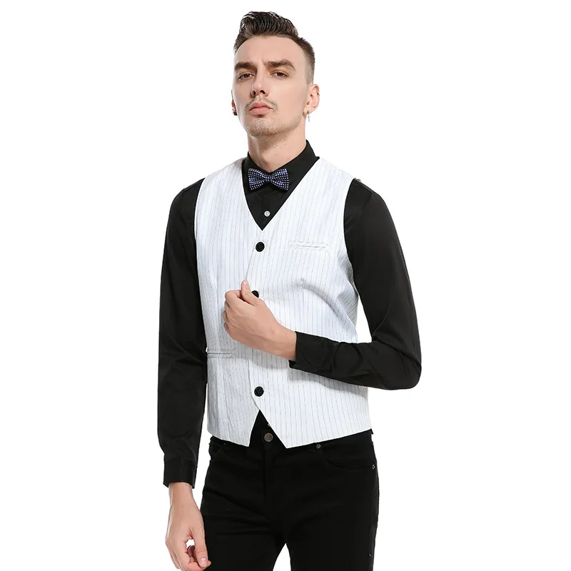 Жилет мужской классический повседневный приталенный в полоску для