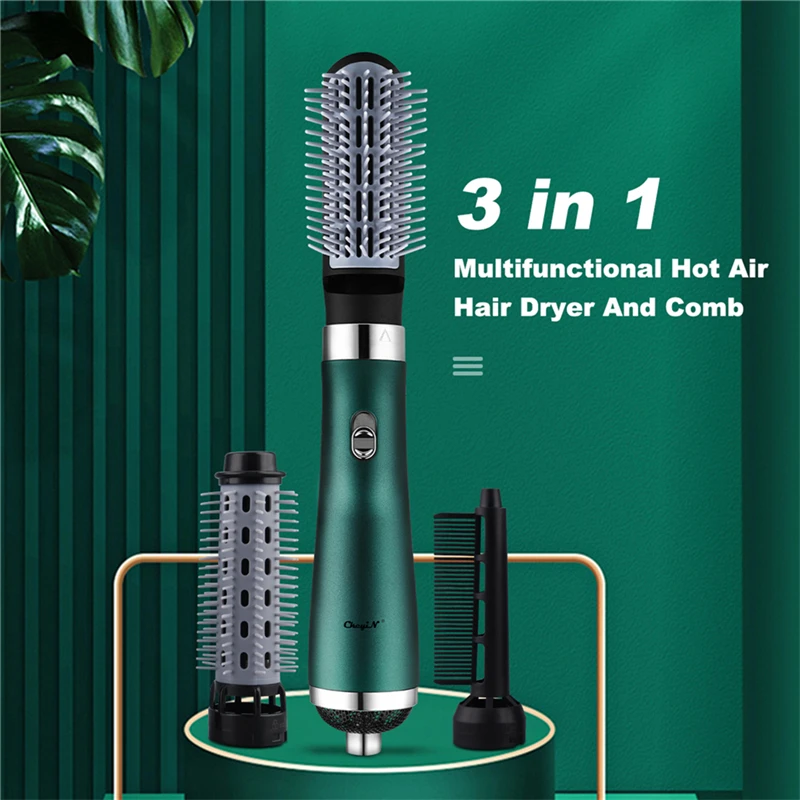 

Professional Electric Volumizer Hair Curler Hot Air Hair Dryer Salon Straightener Rotating One Step Heat Air Comb Styling Brush