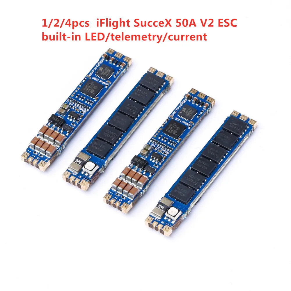 1/2/4 шт. iFlight SucceX 50A V2 2 6S 32bit BLHELI 32 Dshot1200 один ESC встроенный
