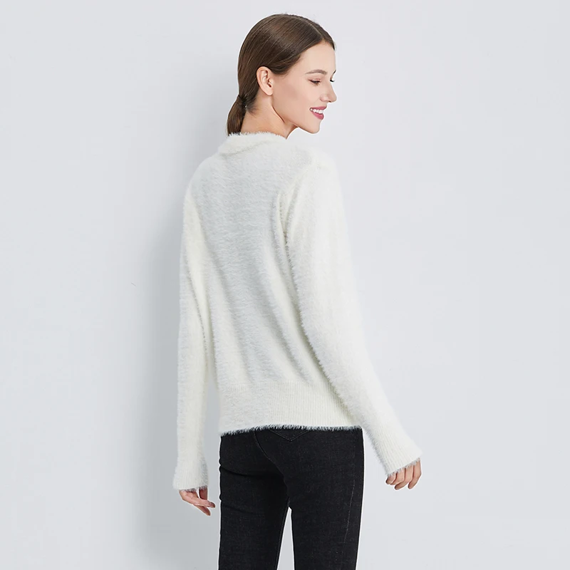 Fitaylor Осенний Женский вязаный однобортный свитер с v образным вырезом золотистые