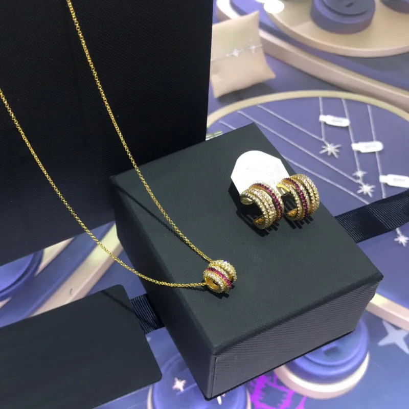 UMGODLY Copper Yellow Gold Color Multi Hoop Circles Adjustable Necklace with White &amp Burgundy Red Zirconia CZ Women Jewelry | Украшения