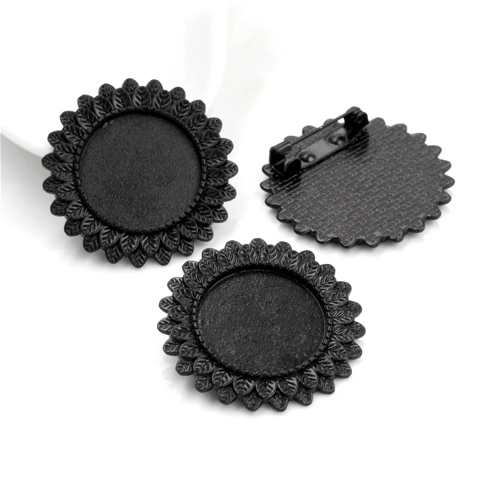 5 шт 20 мм Внутренний размер Античная Посеребренная бронзовая черная Брошь