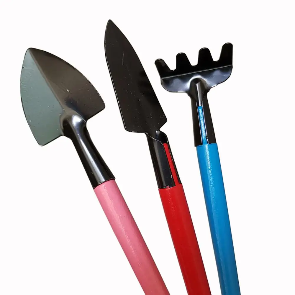 1 комплект цветных небольших лопаток грабли с деревянной ручкой инструмент для