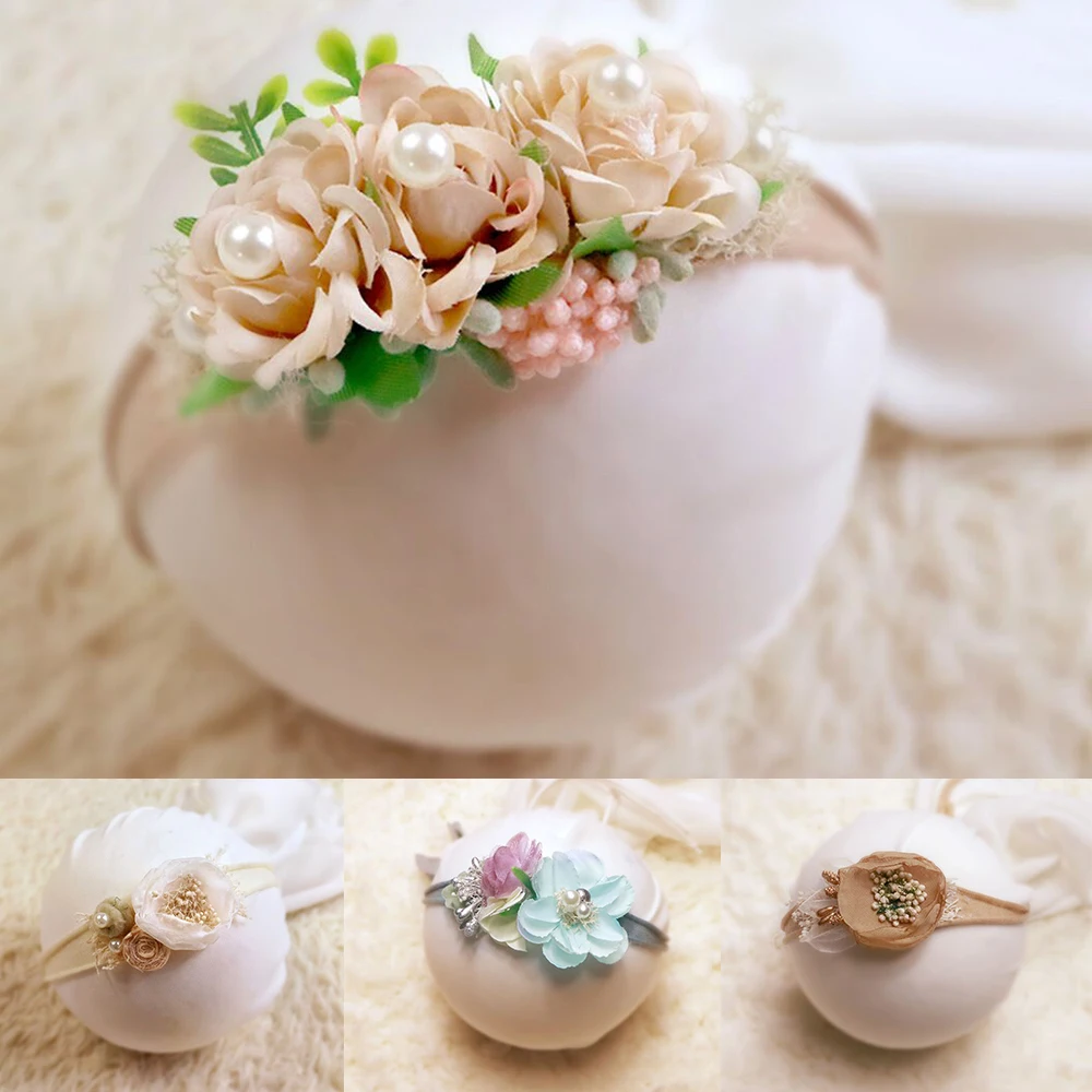 D&ampJ Fashion Newborn Photography Props Baby Hair Accessories Photograph Prop Handmade Headband Flower Headwear | Детская одежда и