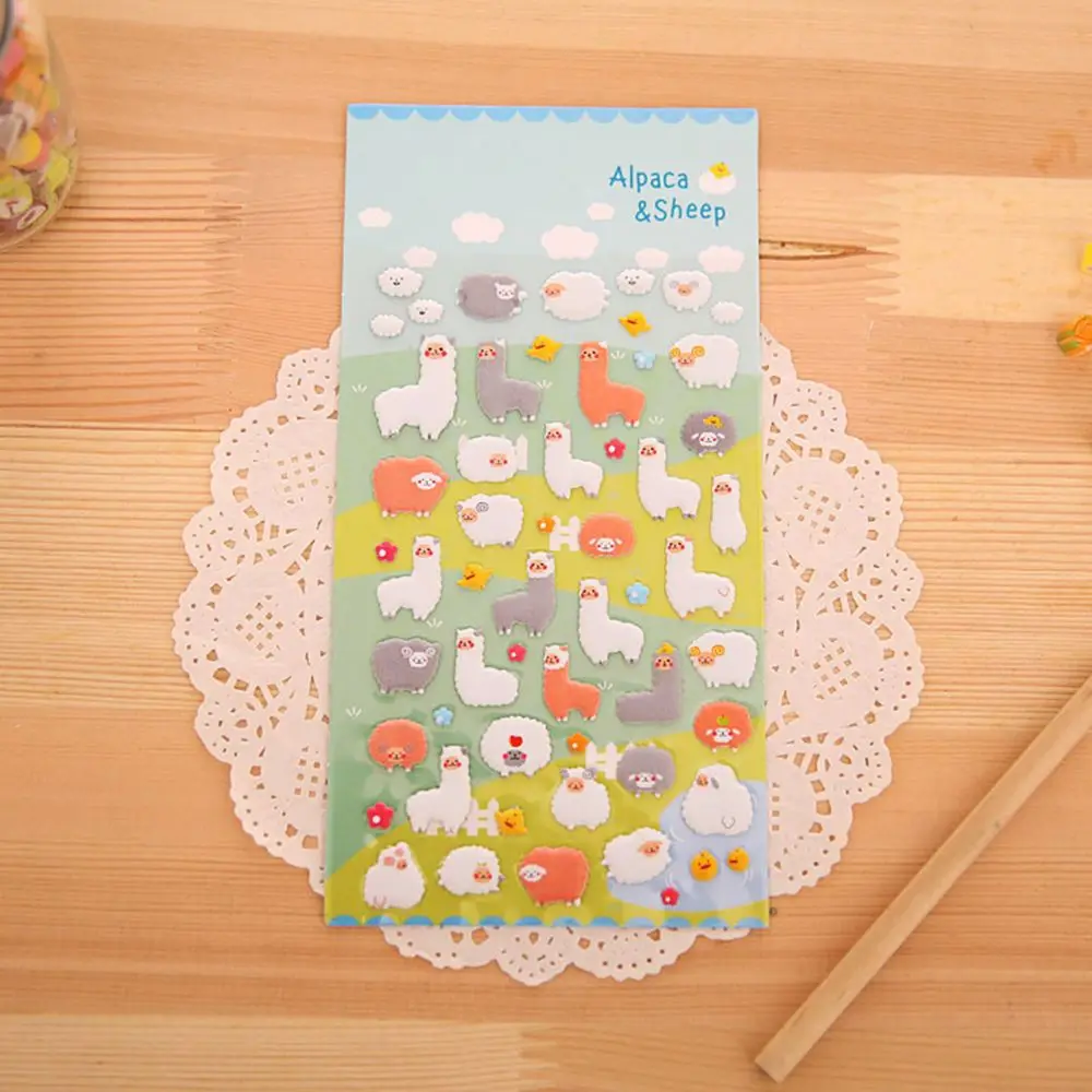 Новинка 2020 милые Мультяшные 3D наклейки с овечкой и альпакой детские для