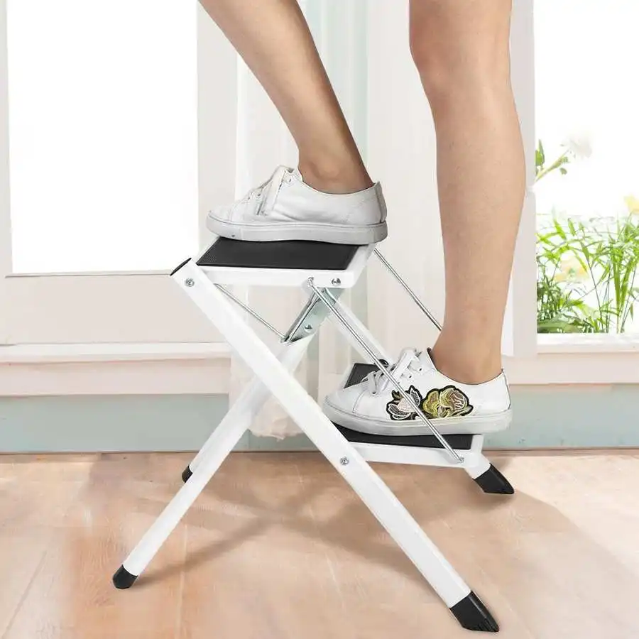 

120KG Maximum Load Anti- Slip Little Giant 2 Tread Safety Step Ladder Folding Step Stools With Tool Tray Safety Platform Ladder
