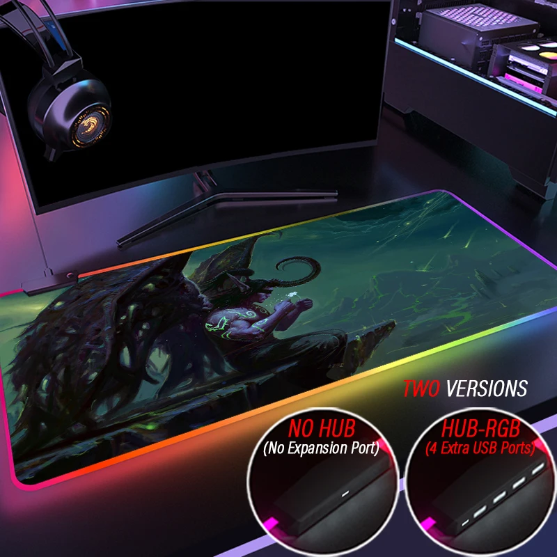 Коврик для мыши с RGB-подсветкой 4 порта USB