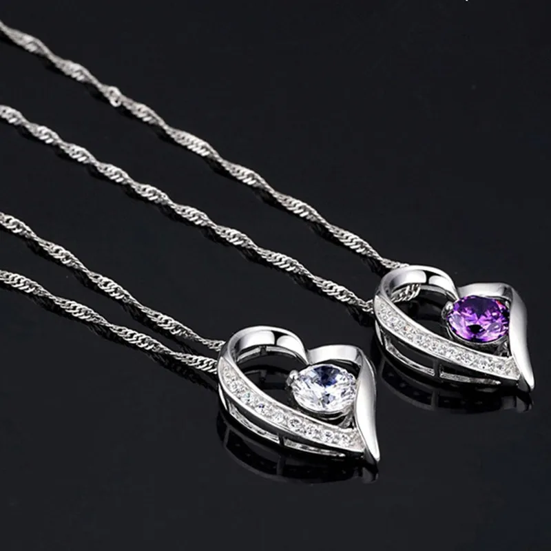 100% Серебро 925 ювелирные изделия ожерелья Циркон любовные кубики Подвески женские