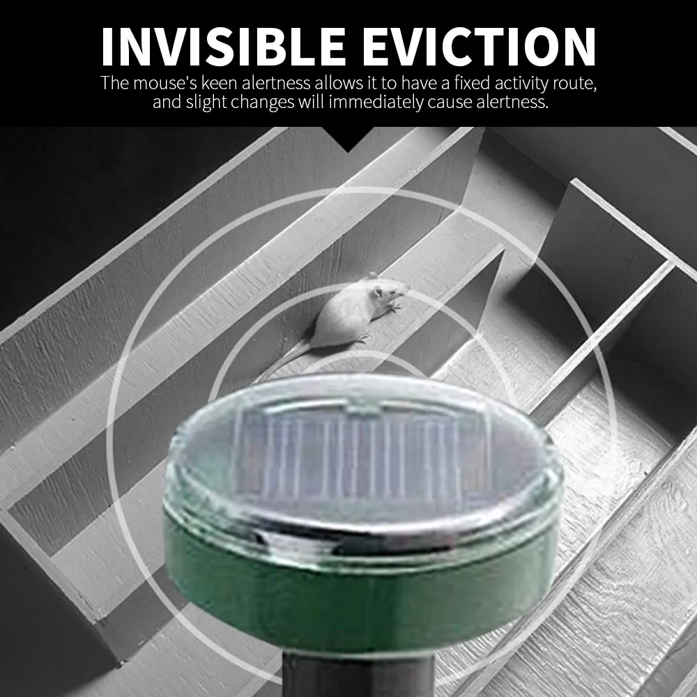 

Outdoor Solar Mouse Repellers Mole Rodents Round Head Waterproof Garden