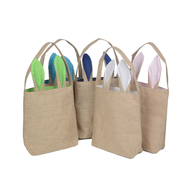 

Easter Ear Basket Easter Bunny Bucket Candy Toy Tote Bag Egg Hunt Basket Storage Handbag For Festival Kids Decoration Gift